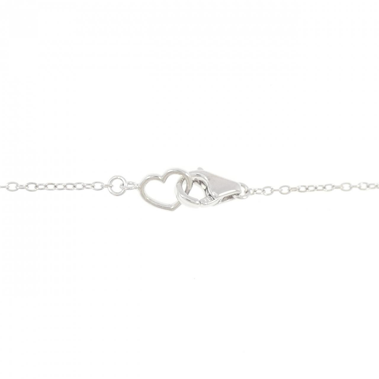 K18WG パヴェ ハート ダイヤモンド ネックレス 0.20CT
