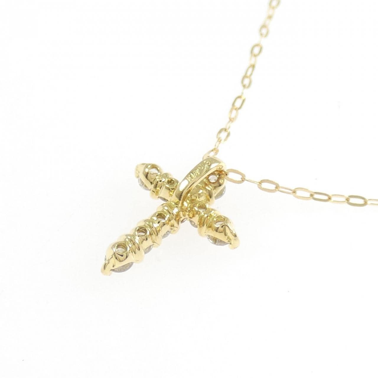 K18YG クロス ダイヤモンド ネックレス 0.30CT