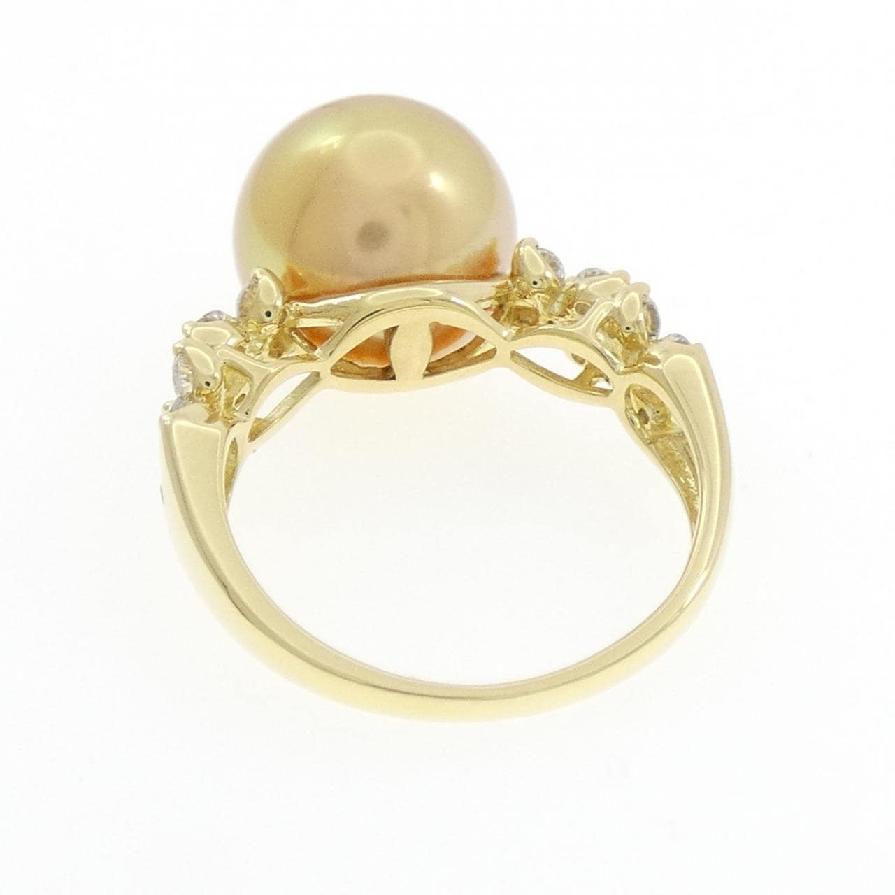 K18YG 白蝶パール リング 11.2mm