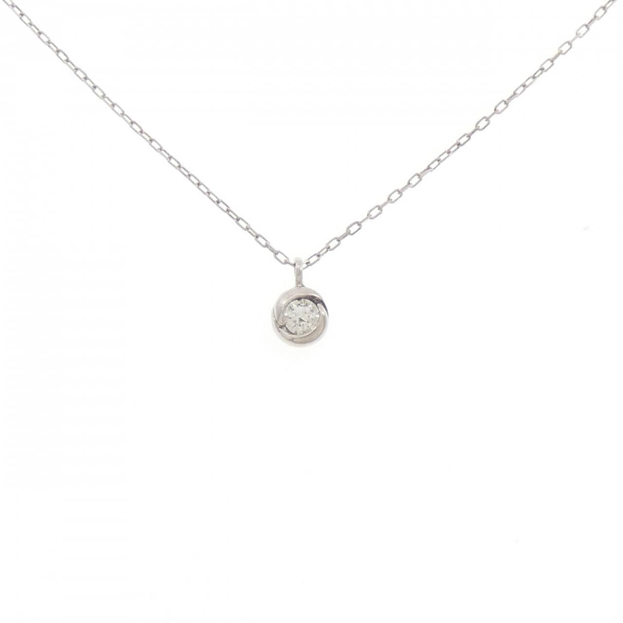 K10WG ソリティア ダイヤモンド ネックレス 0.08CT