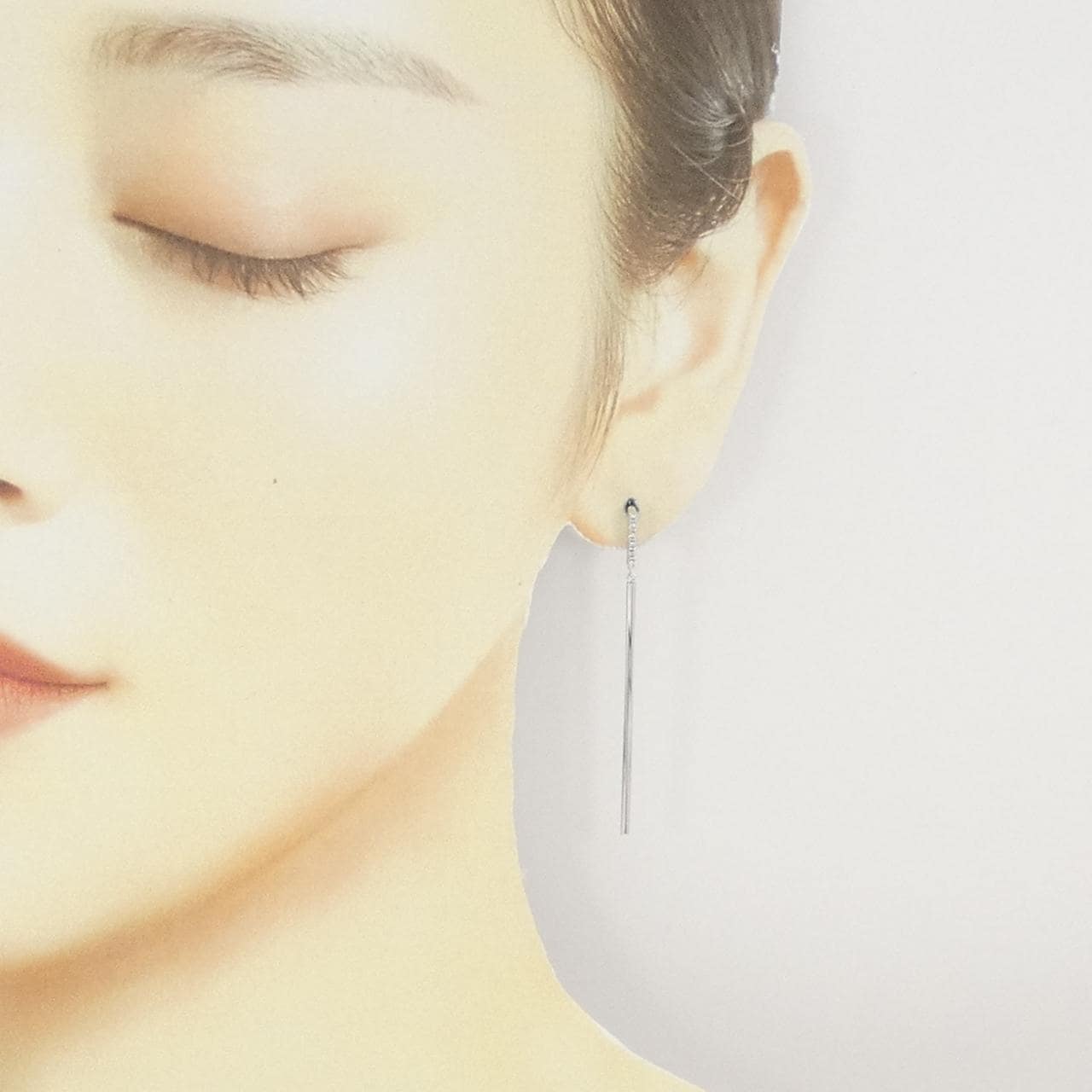 K18WG ダイヤモンド ピアス 0.08CT