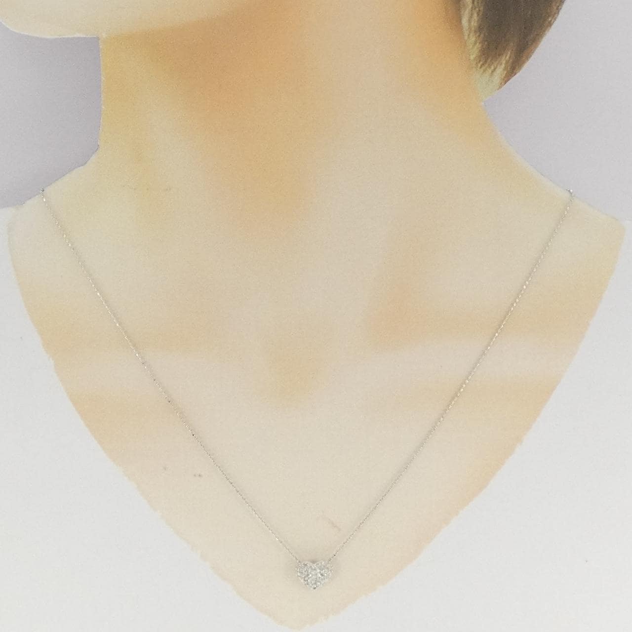K18WG heart Diamond necklace 0.30CT