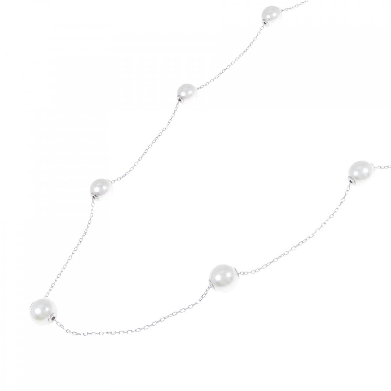 [BRAND NEW] K18WG Akoya pearl necklace 7.5-8.0mm