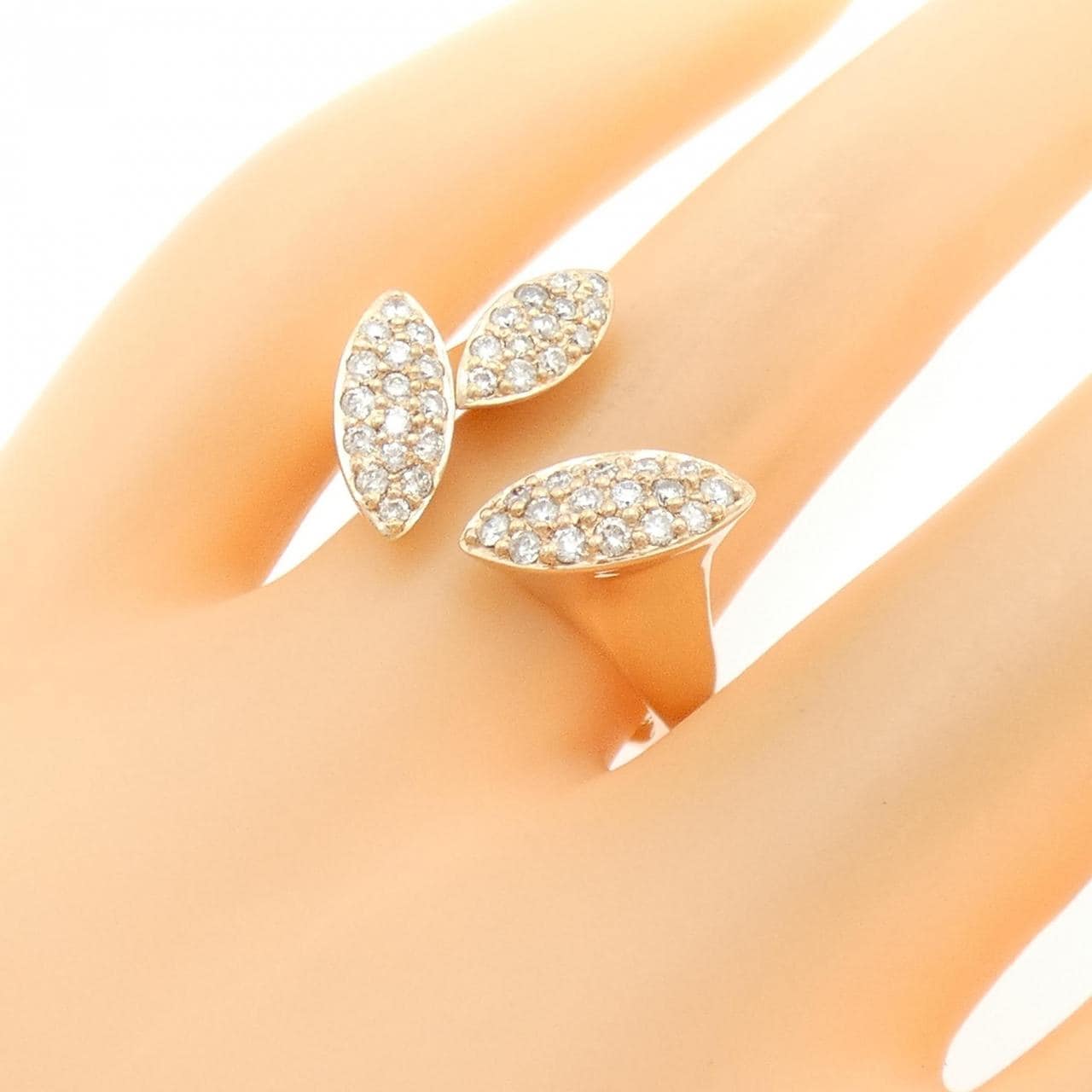 K18PG パヴェ ダイヤモンド リング 0.57CT