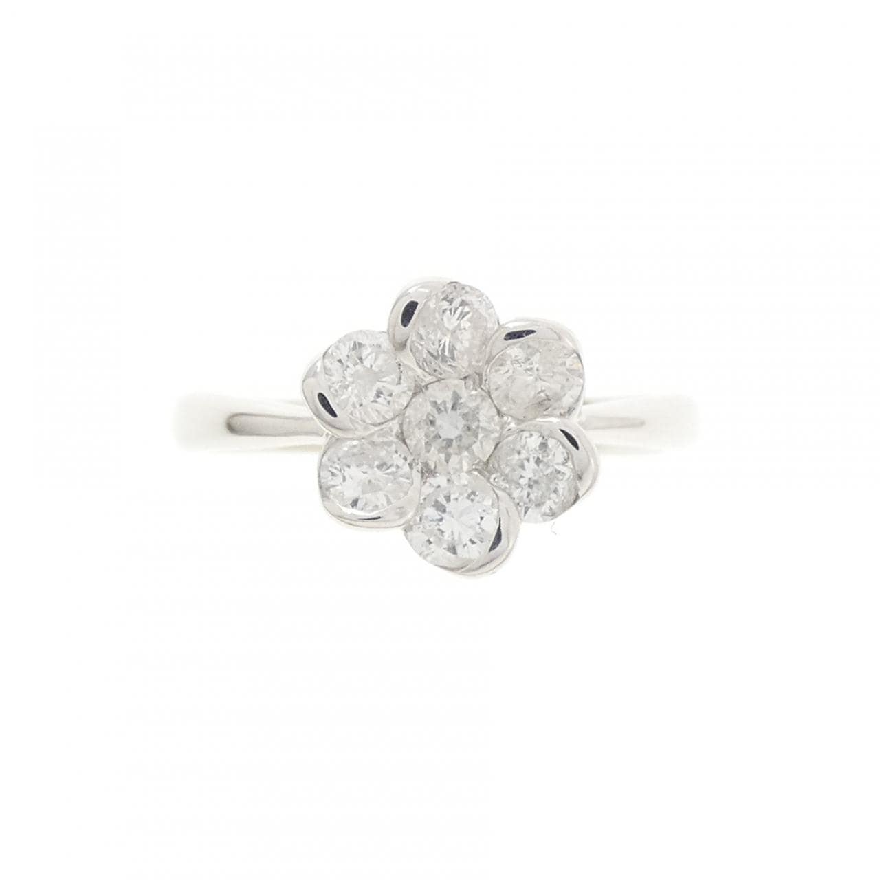 K18WG フラワー ダイヤモンド リング 0.53CT