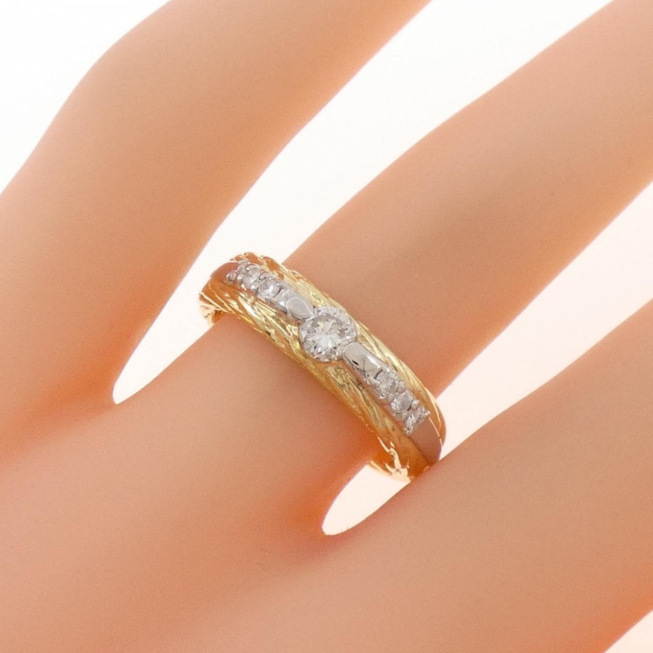 K18YG/PT900 ダイヤモンド リング 0.28CT