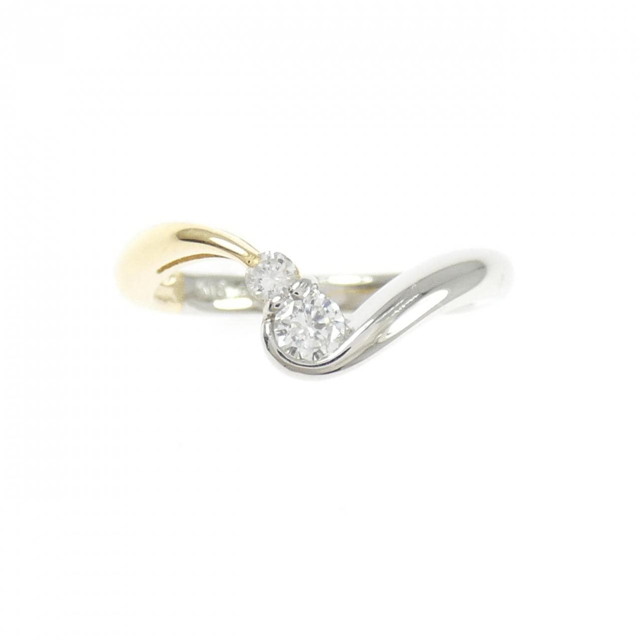 K18YG/PT900 ダイヤモンド リング 0.16CT