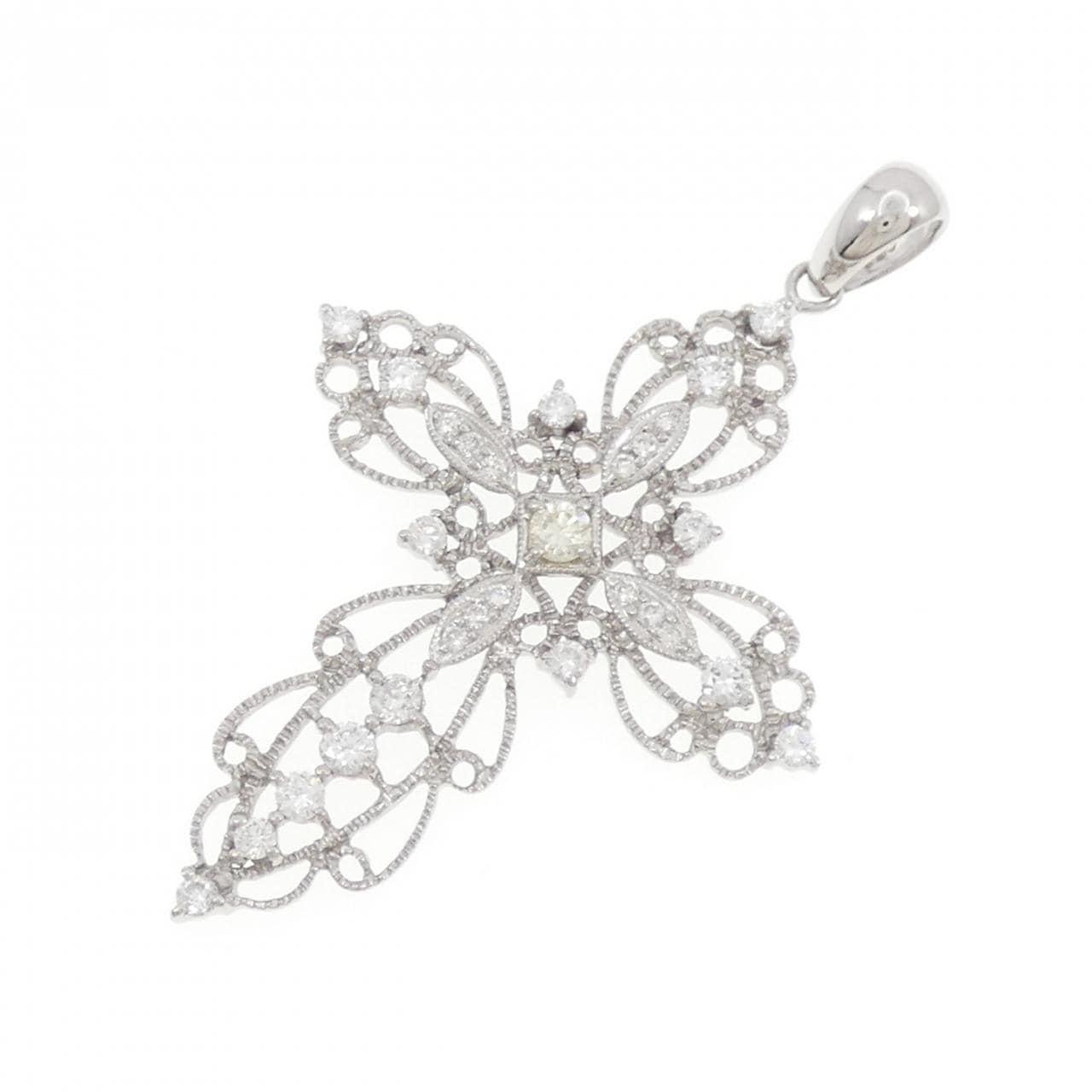 750WG ダイヤモンド ペンダント 0.83CT