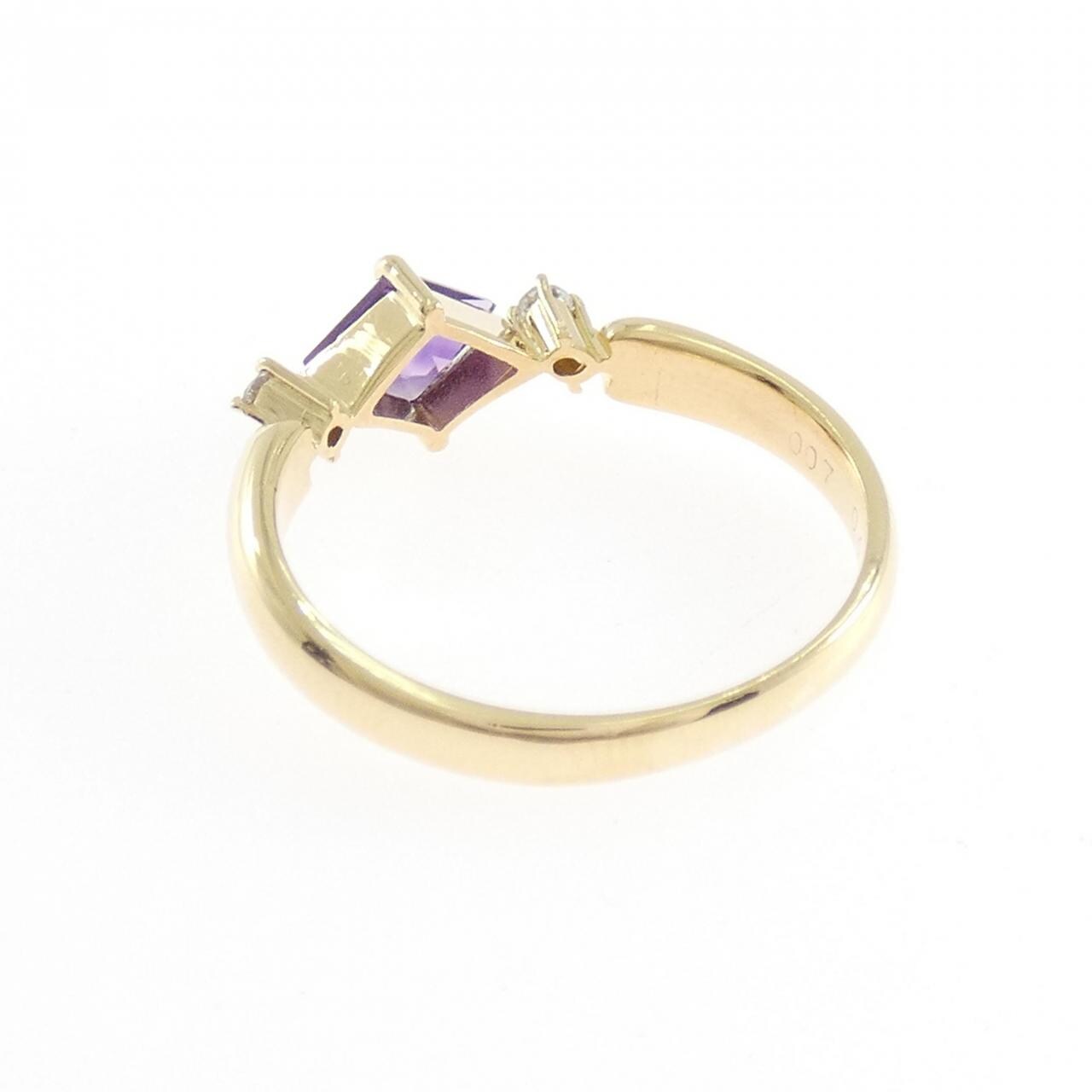 K18YG アメジスト リング 0.4CT