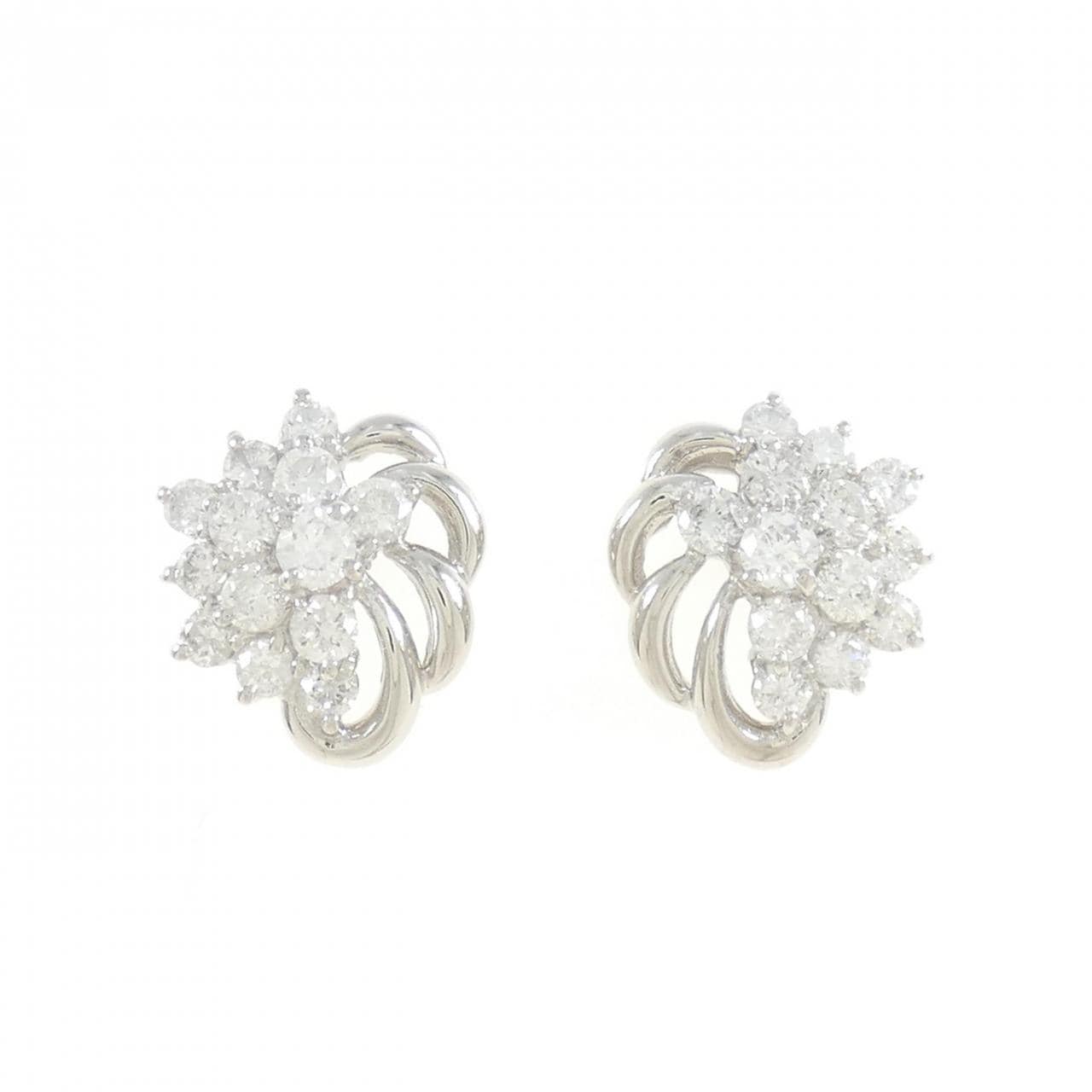 Pt850 ダイヤモンドピアス0.36ct/0.36ct