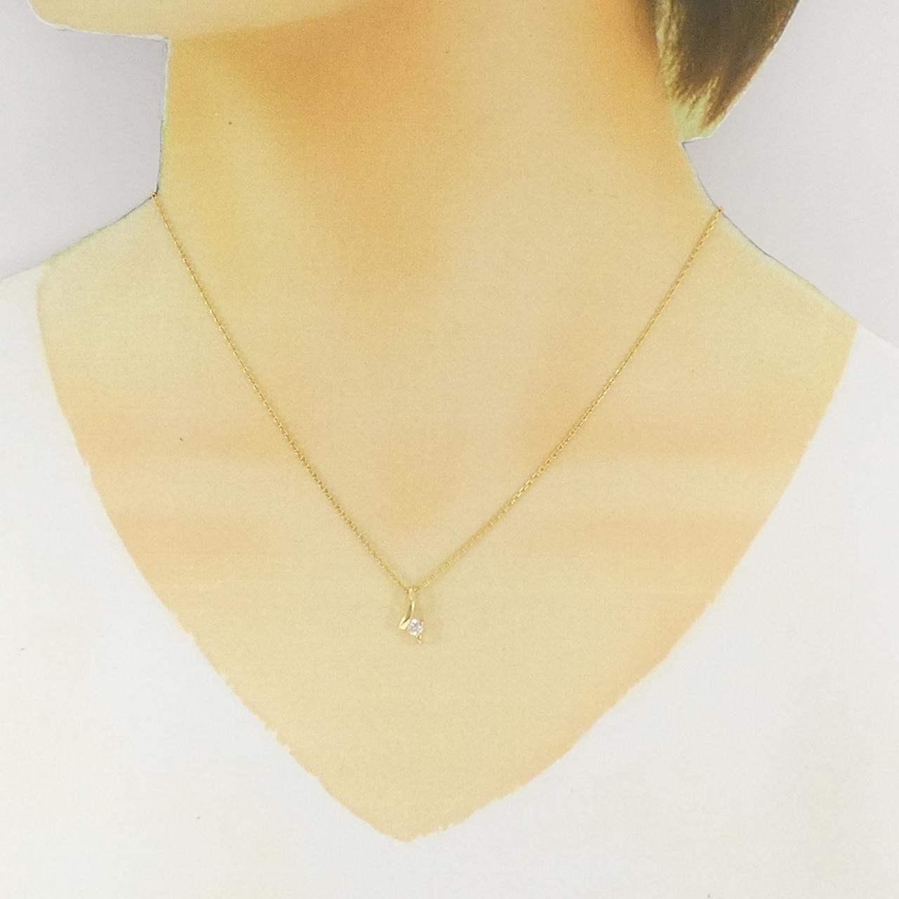 K18YG ダイヤモンド ネックレス 0.13CT