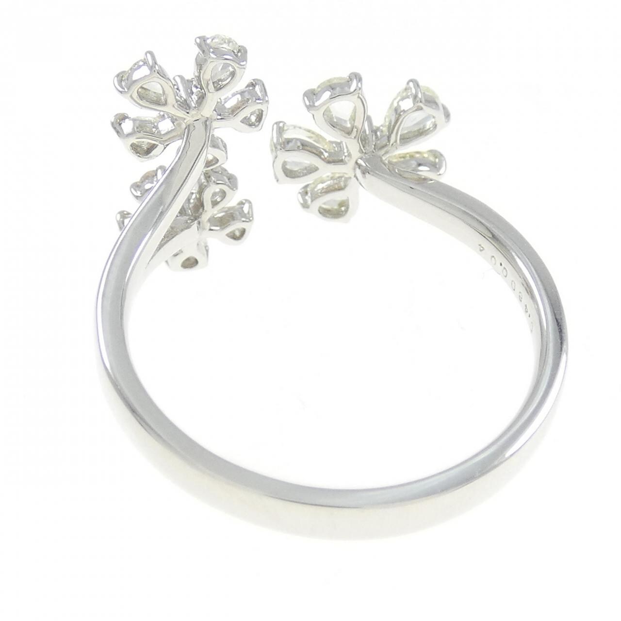 【新品】PT フラワー ダイヤモンド リング 0.48CT