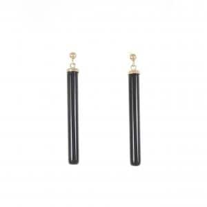 【新品】K10YG オニキス ピアス