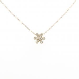 K18YG スノーフレーク ダイヤモンド ネックレス 0.14CT