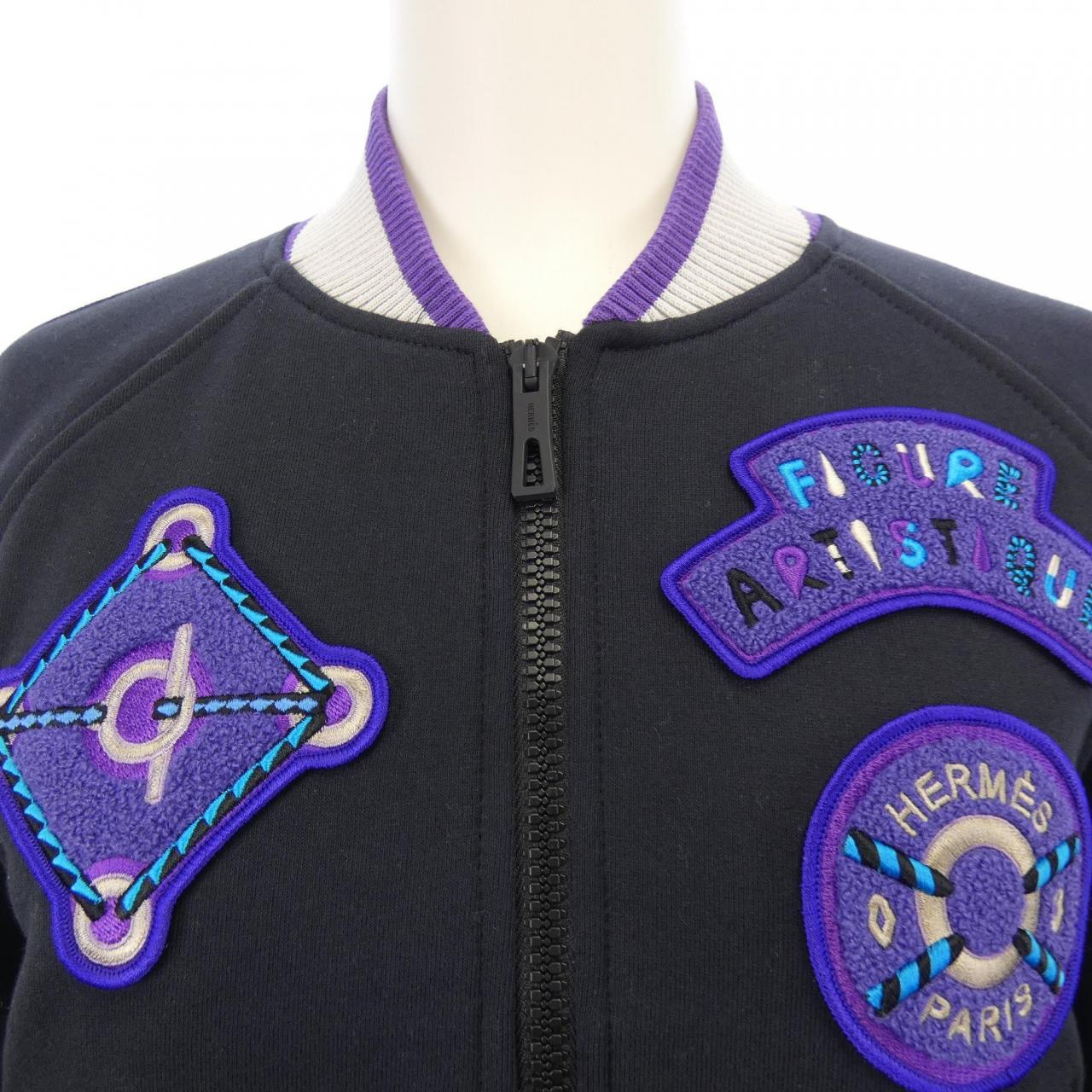 HERMES HERMES FIGURE ARTISTIQUE VARSITY EMBROIDE 3H4208DD 束腰外套