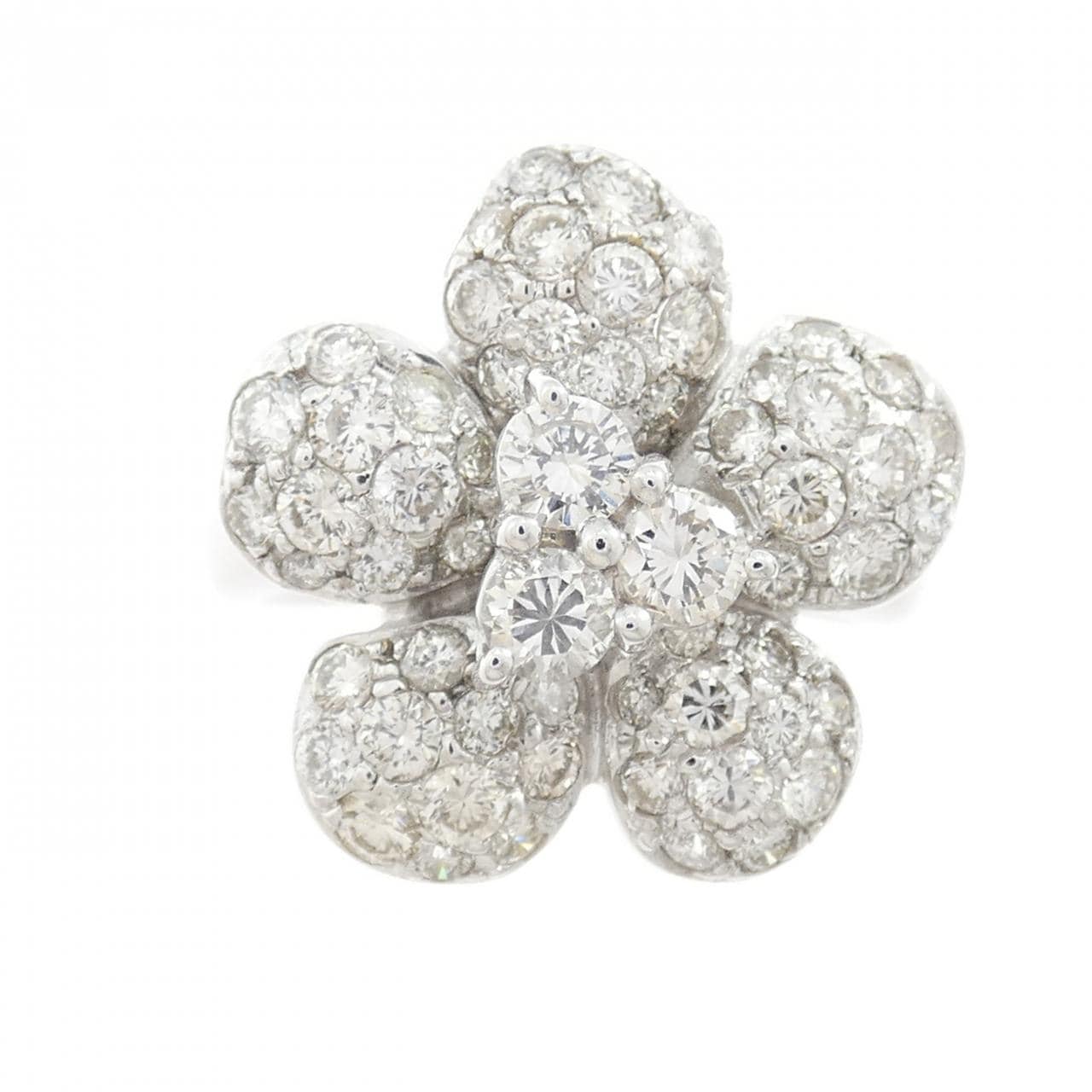 750WG花朵钻石戒指1.83 克拉