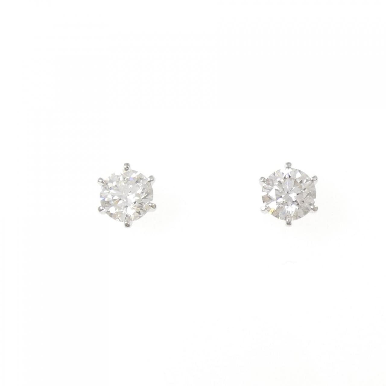 PT900 ソリティア ダイヤモンド ピアス 1.022CT