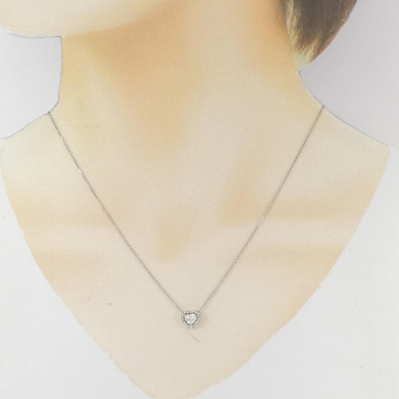 PT900/PT850 ハート ダイヤモンド ネックレス 0.40CT