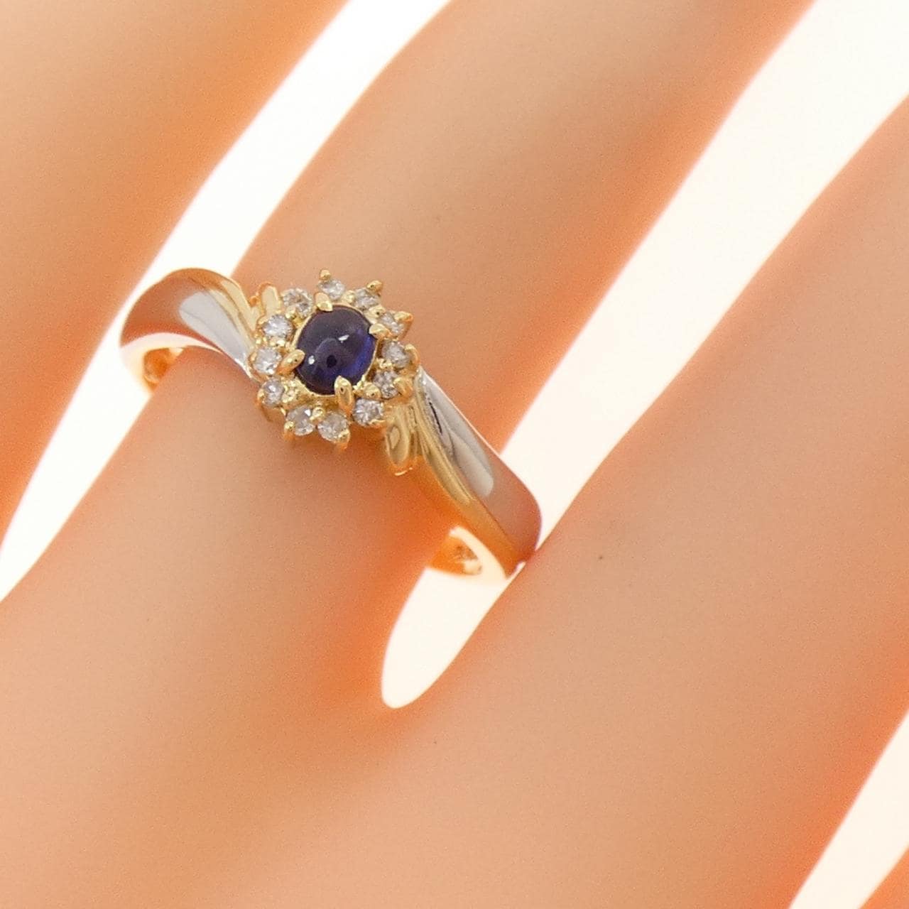 K18YG/PT900 Sapphire Ring 0.19CT