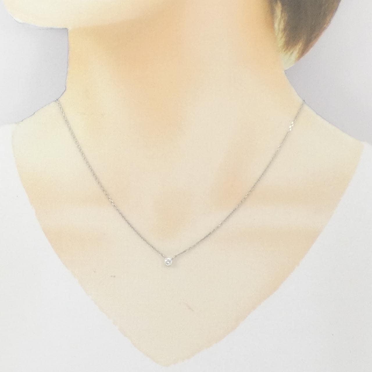 PT900/PT850 ソリティア ダイヤモンド ネックレス 0.17CT