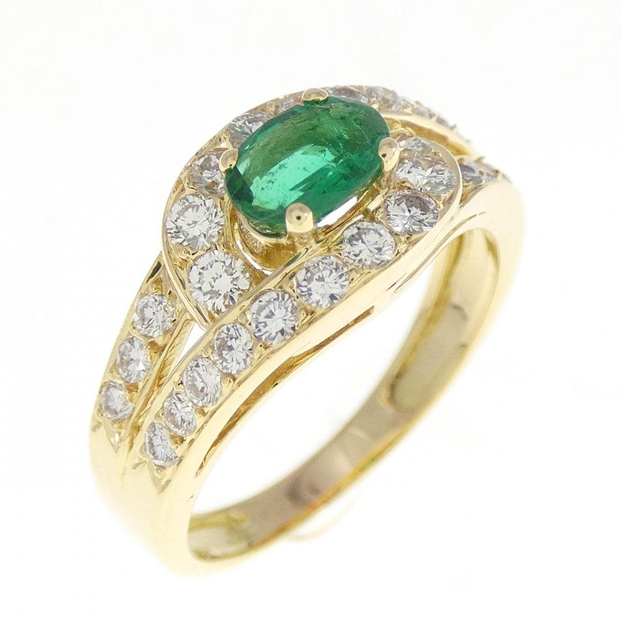 K18YG emerald ring