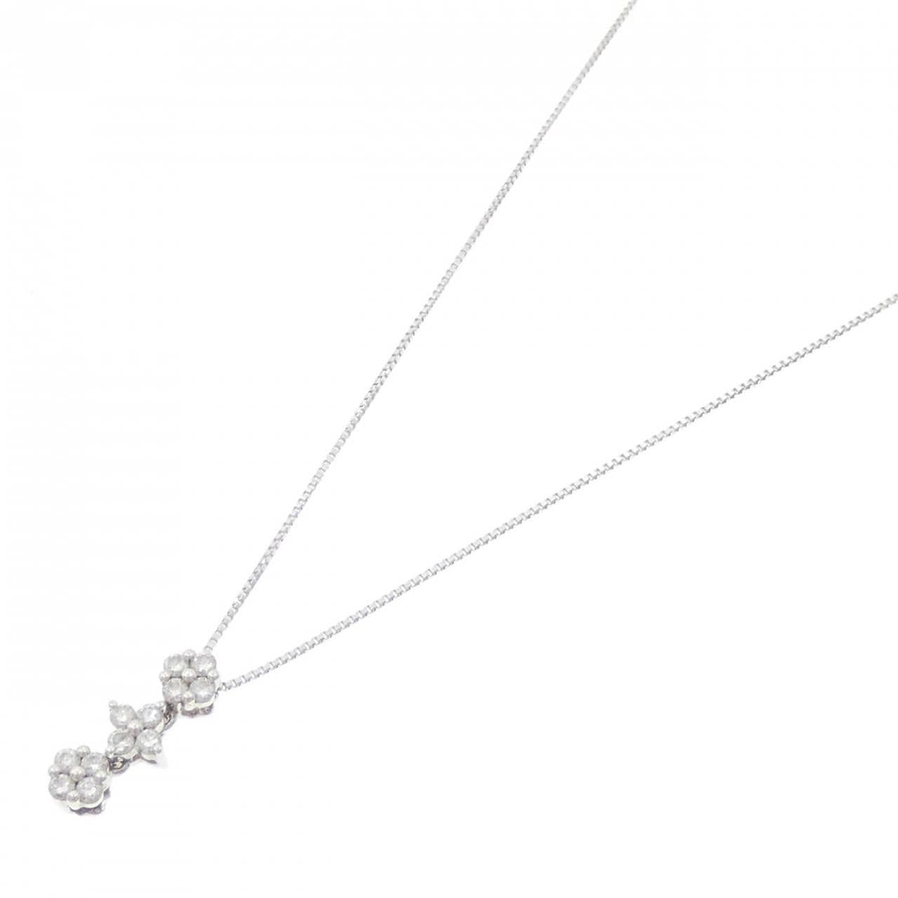 750WG/K18WG ダイヤモンド ネックレス 0.19CT