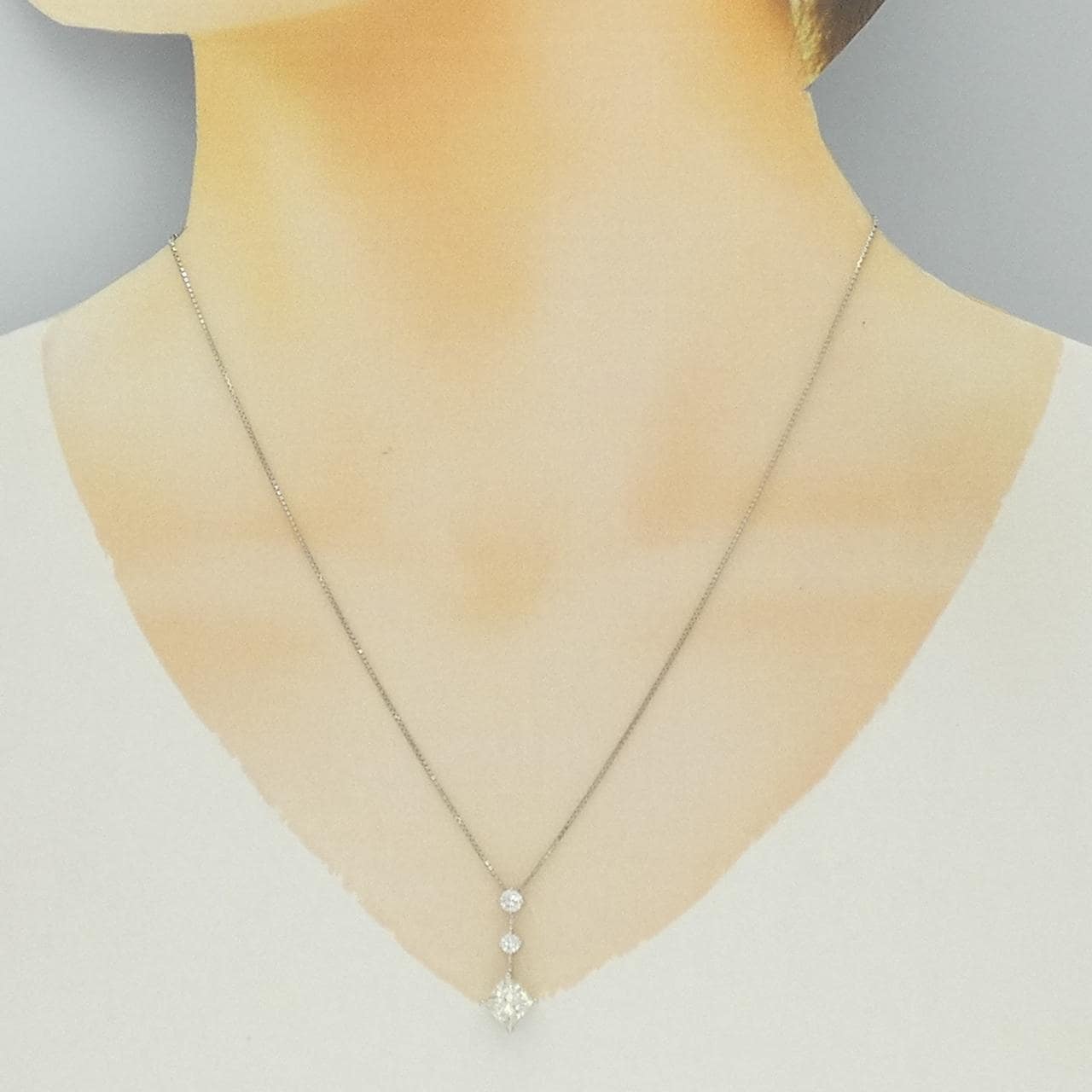 PT900/PT850 ダイヤモンド ネックレス 1.215CT M SI2 ファンシーカット