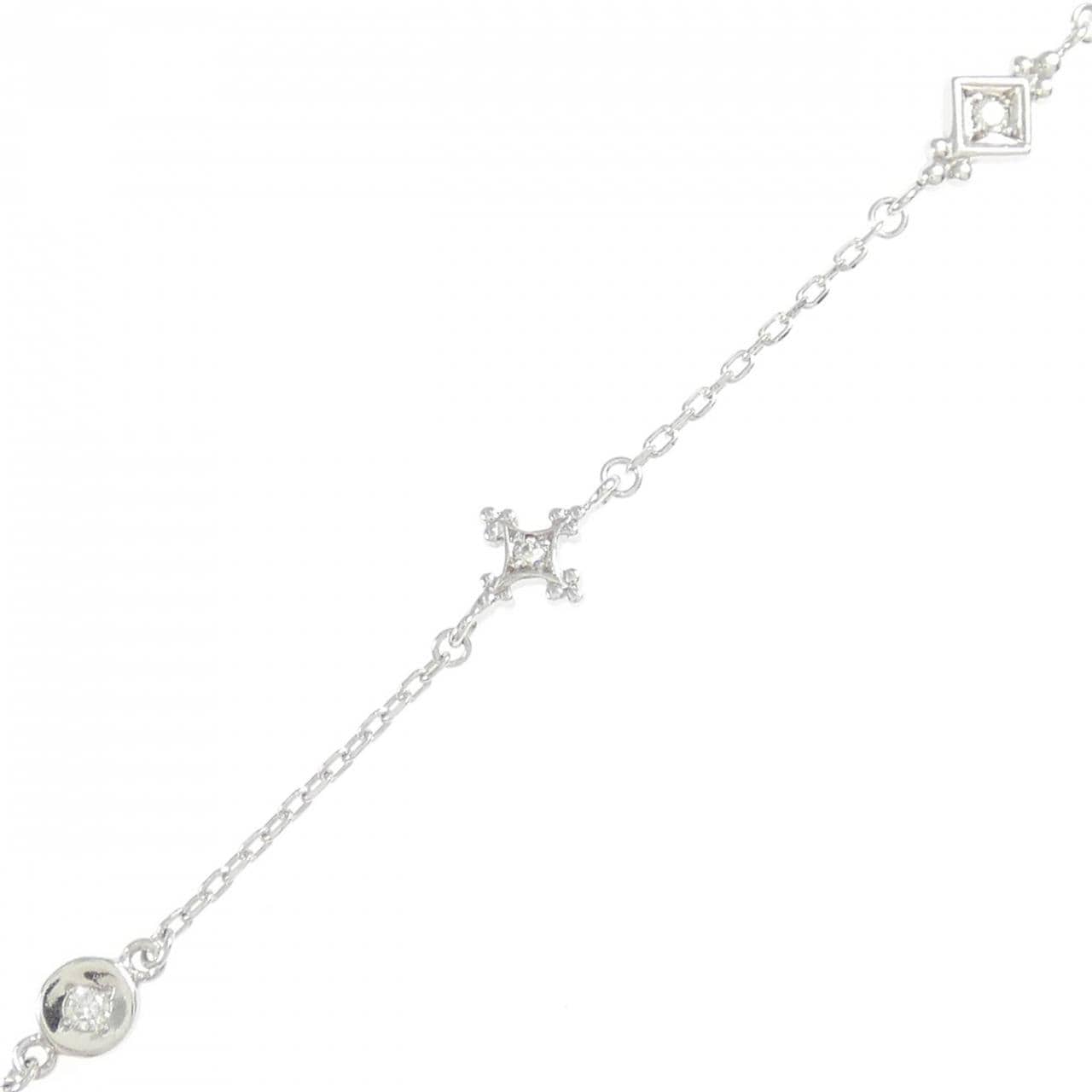 K18WG クロス ダイヤモンド ネックレス 0.21CT