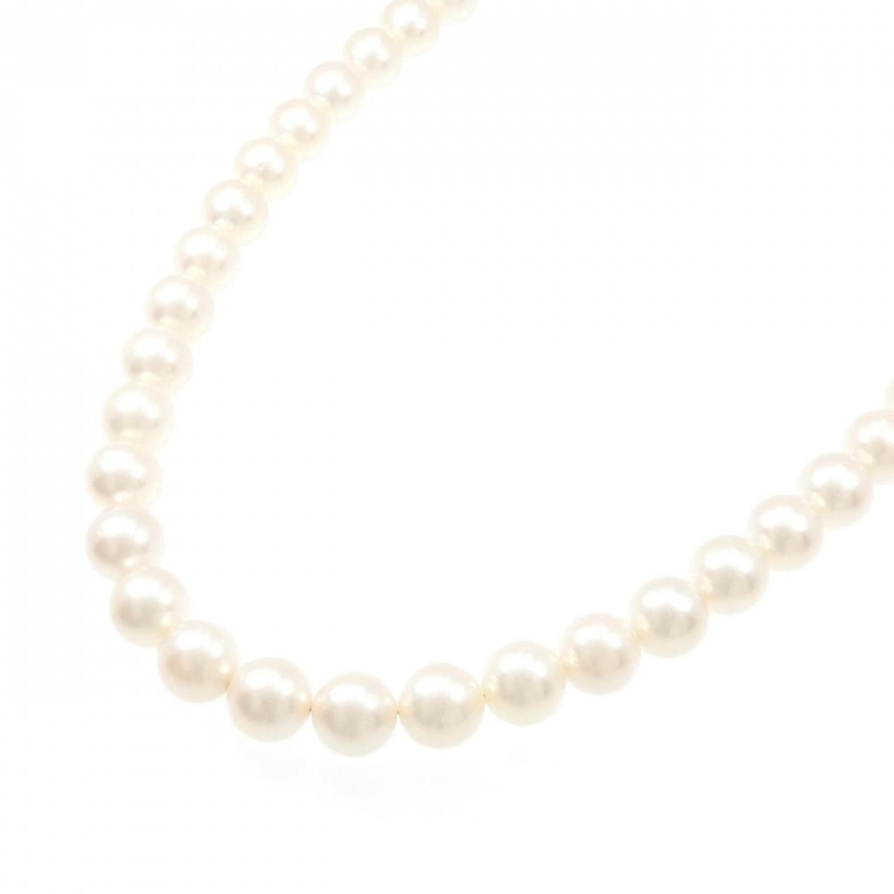 Silver/PT Akoya pearl necklace 8-8.5mm earring set