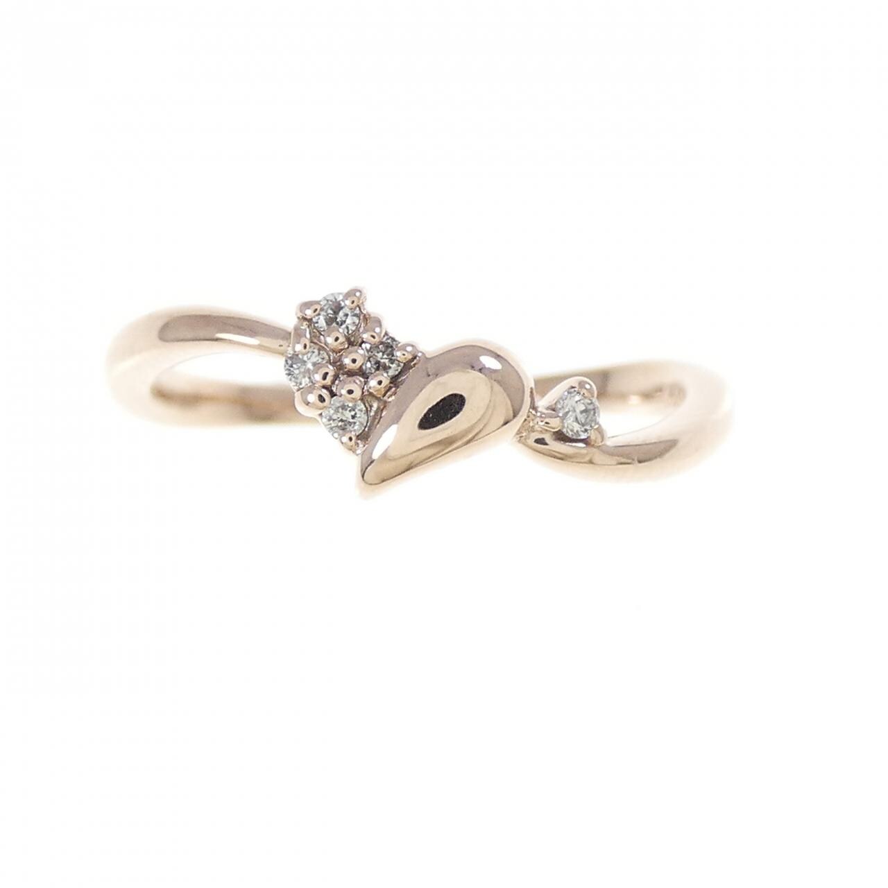 K10PG ハート ダイヤモンド リング 0.03CT