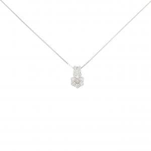 PT900/PT850 フラワー ピンクダイヤモンド ネックレス 0.09CT
