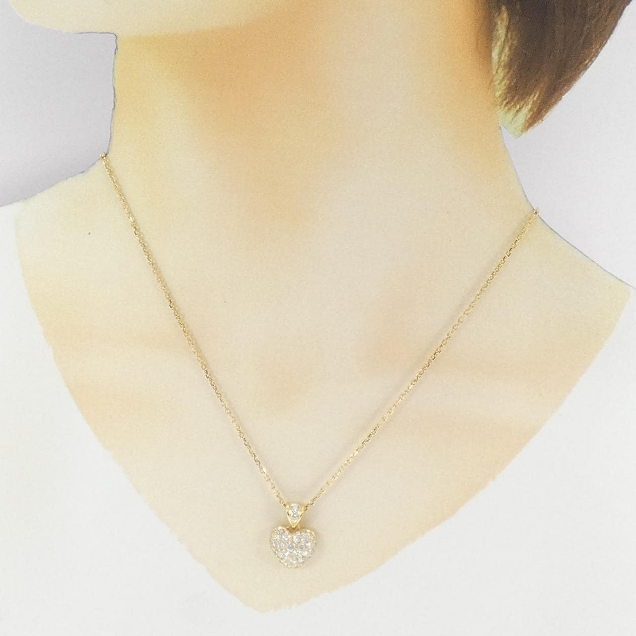 K18YG ハート ダイヤモンド ネックレス 1.50CT