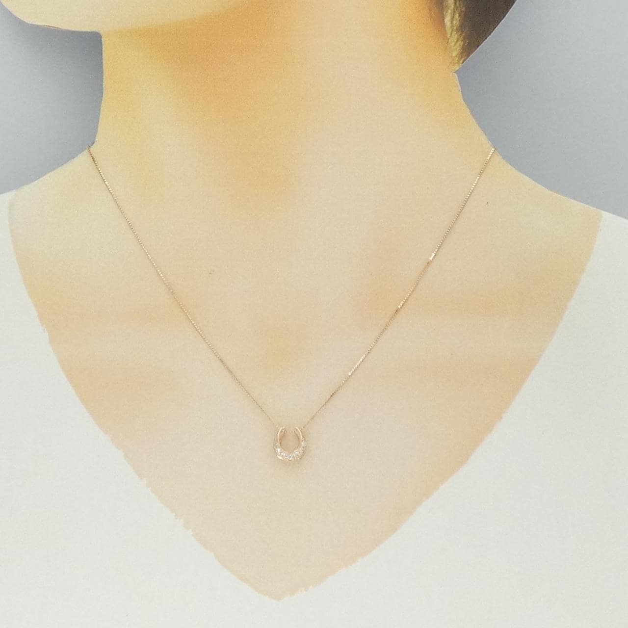 K10PG ダイヤモンド ネックレス 0.10CT