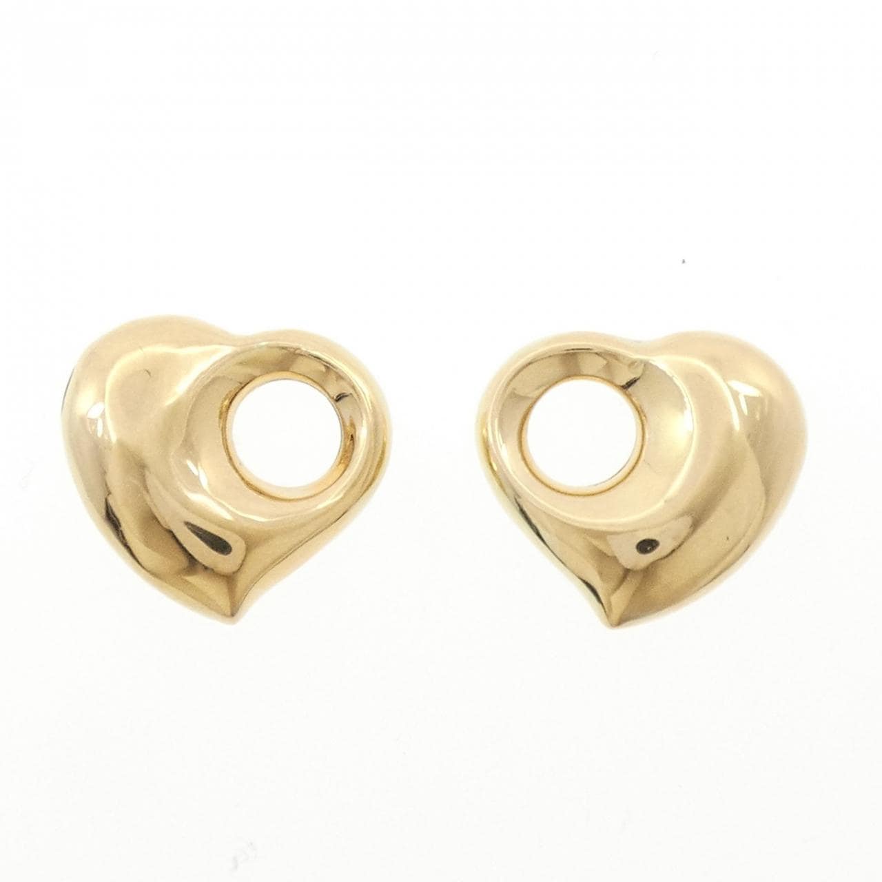 K18YG heart earrings