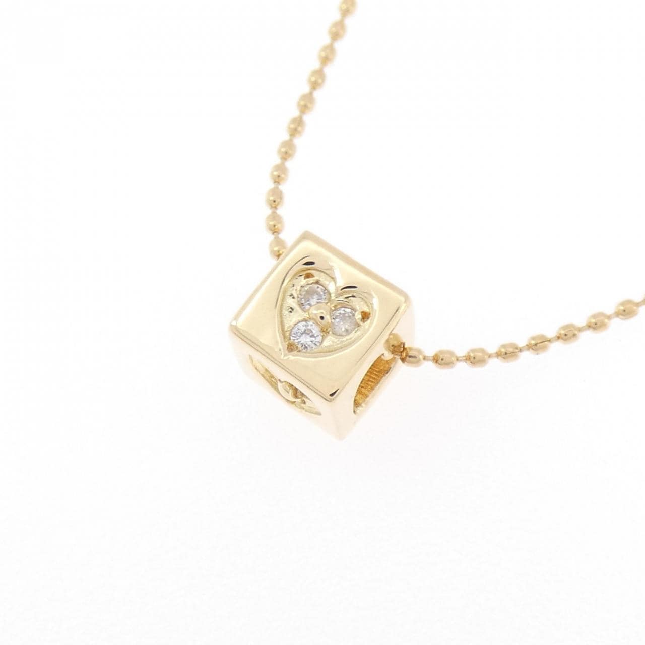 K18YG ハート ダイヤモンド ネックレス 0.07CT