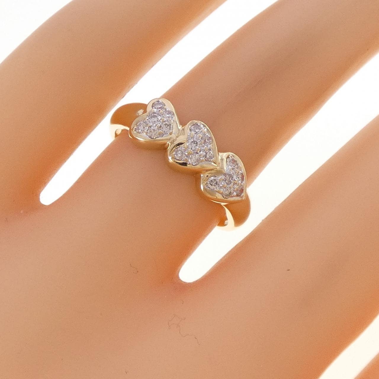 K18YG/K18WG ハート ダイヤモンド リング 0.21CT