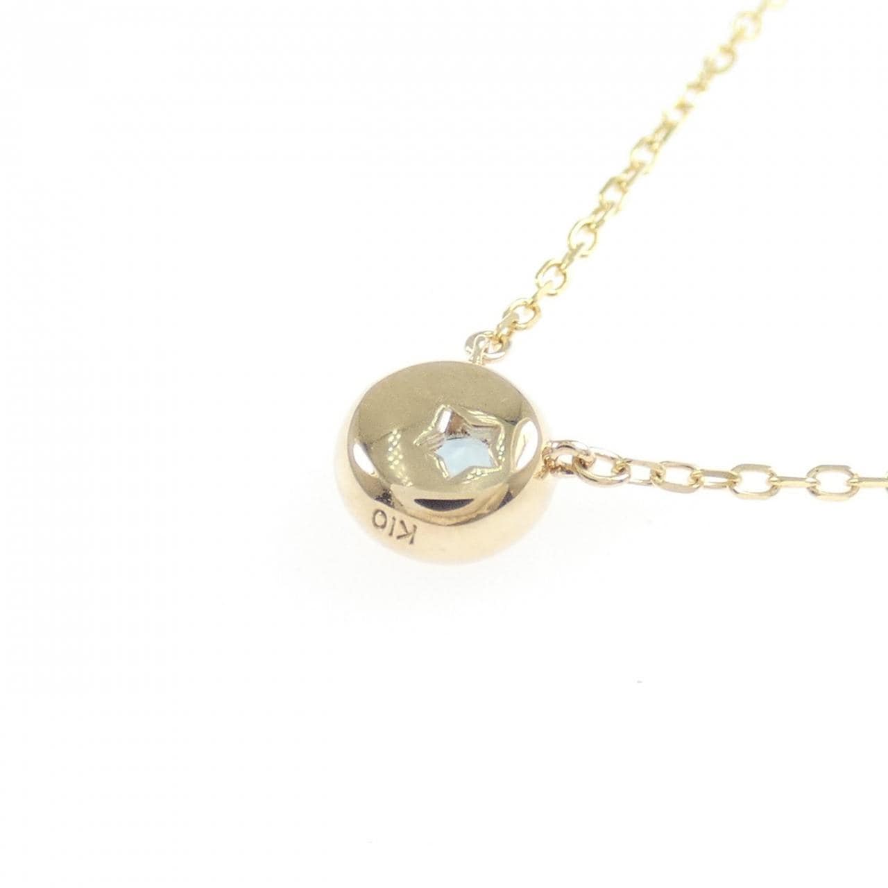 K10YG 藍色托帕石項鍊