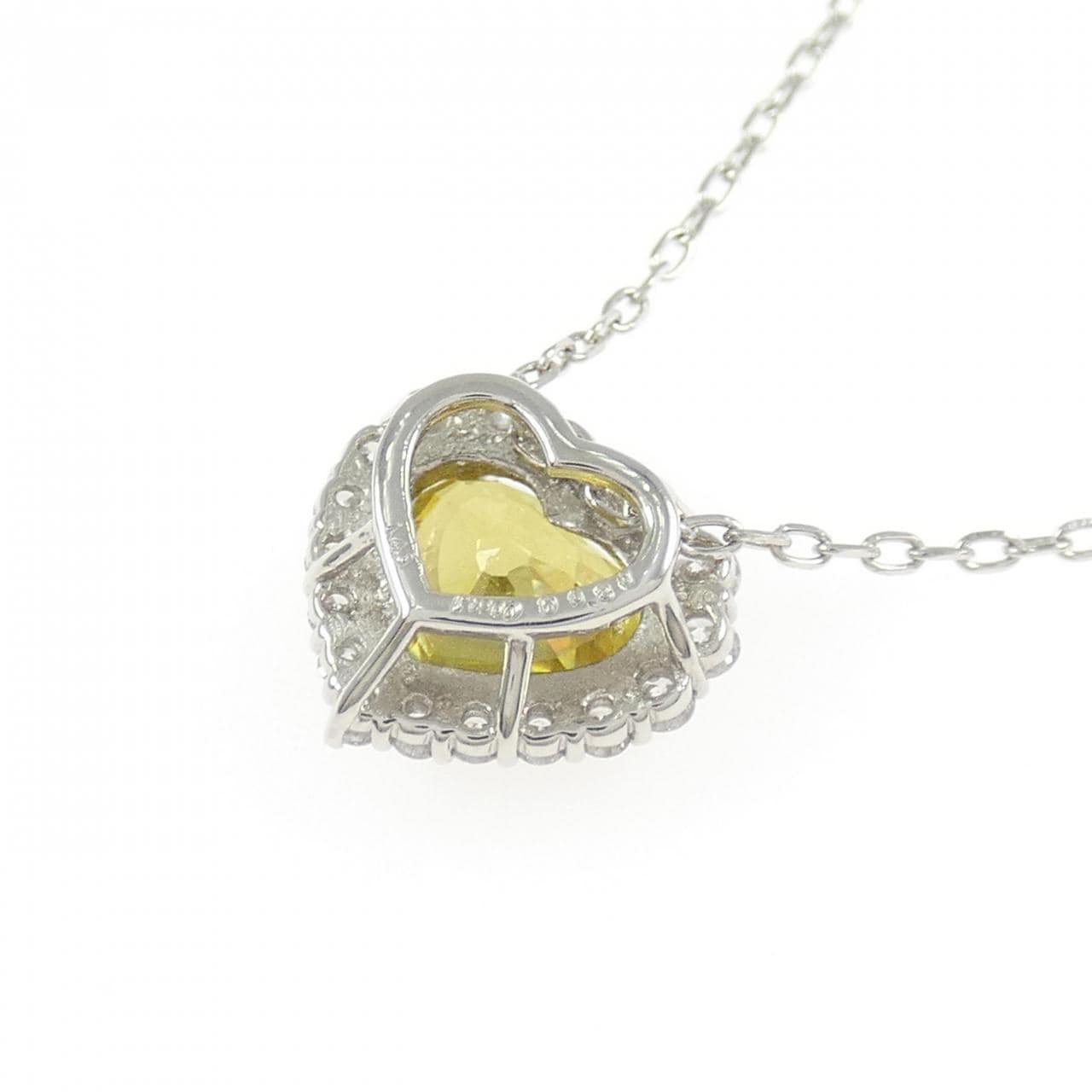 PT900/PT850 ハート スフェーン ネックレス 1.48CT