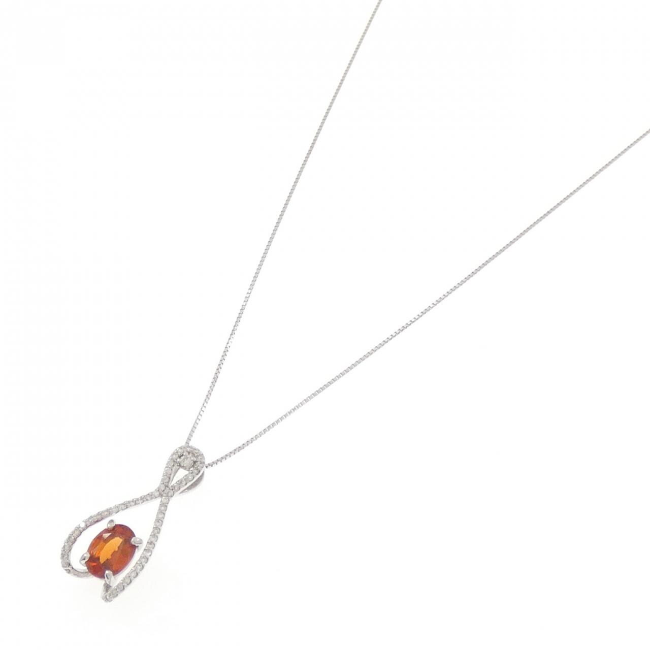 K18WG ガーネット ネックレス 1.71CT