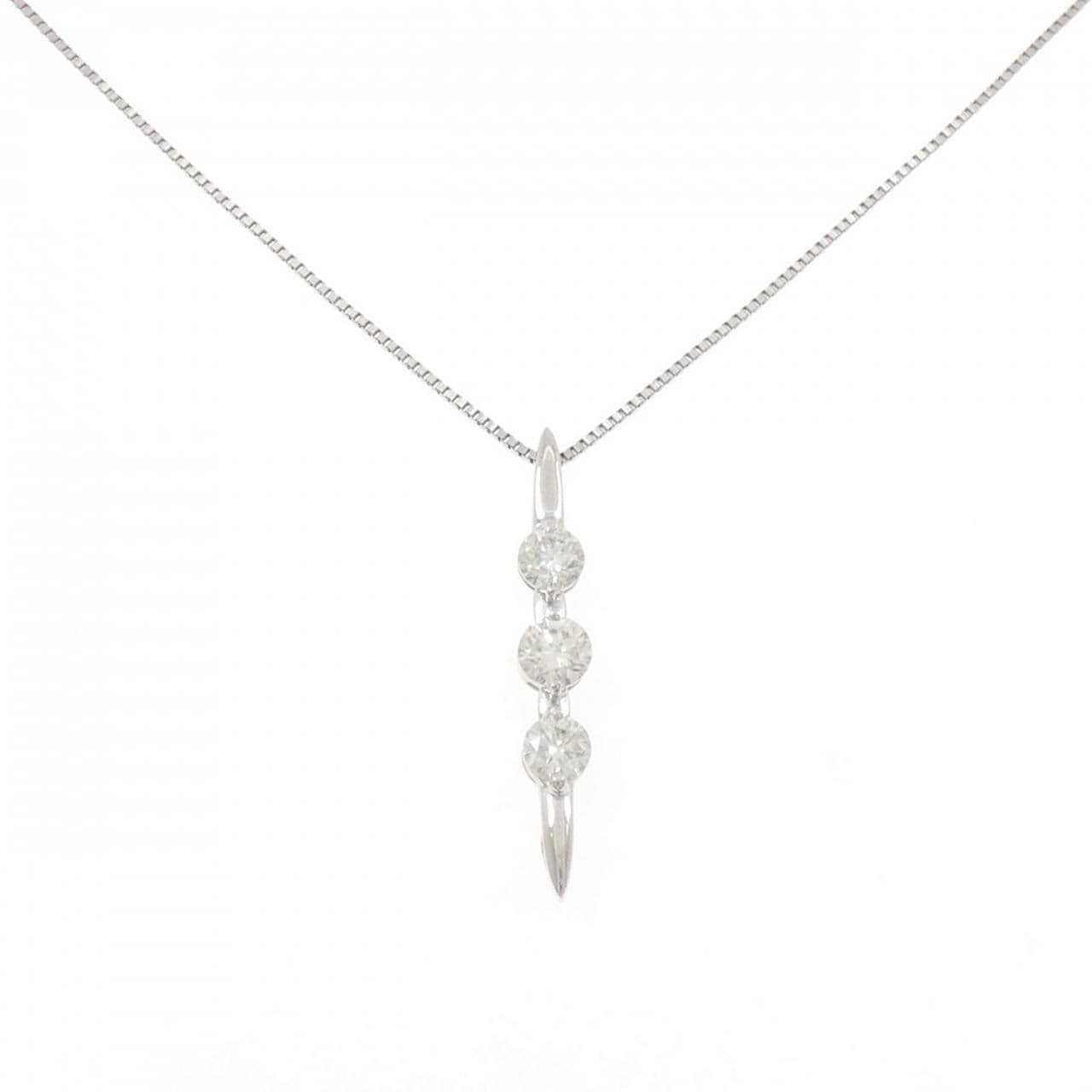 PT900/PT850 スリーストーン ダイヤモンド ネックレス 1.00CT