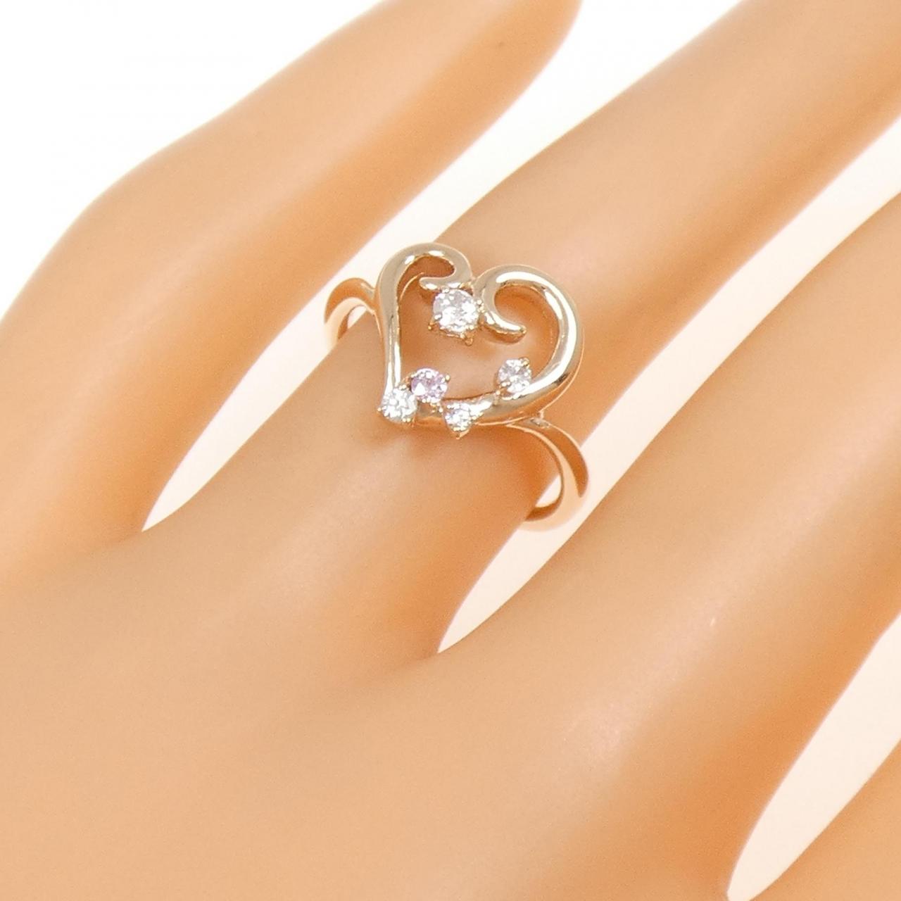 K10PG ハート サファイヤ リング 0.03CT