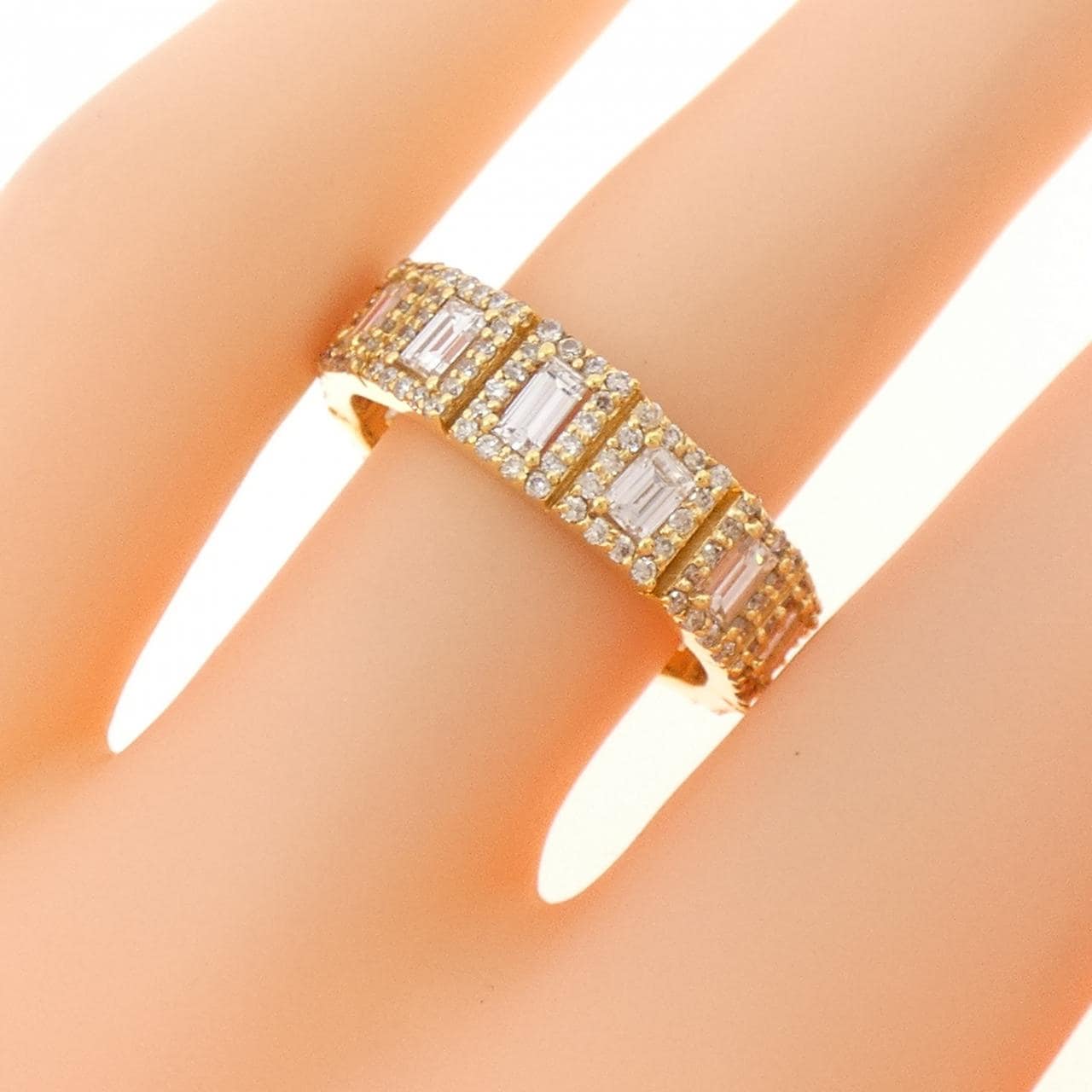 【新品】K18YG フルエタニティ ダイヤモンド リング 1.37CT