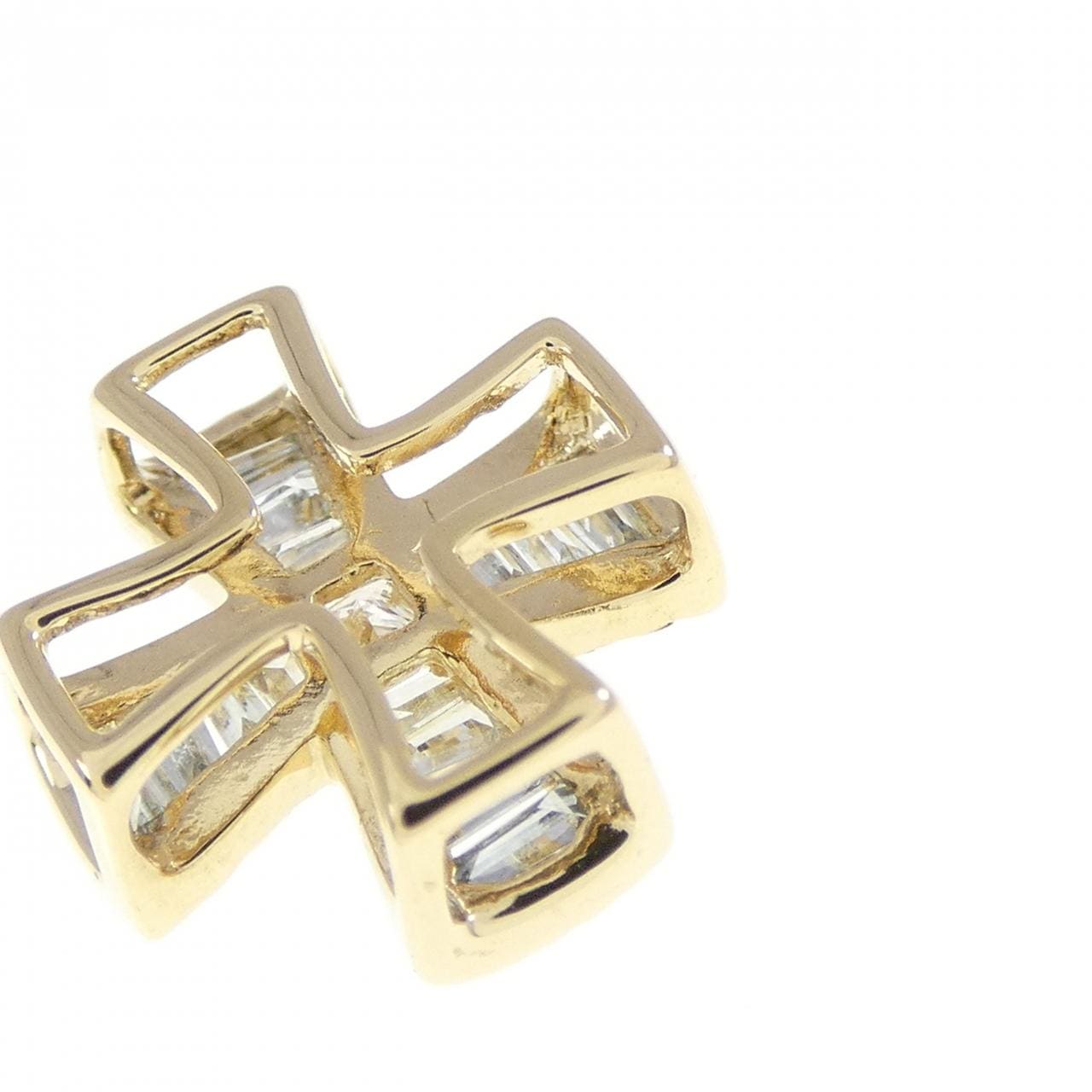 K18YG クロス ダイヤモンド ペンダント 0.20CT
