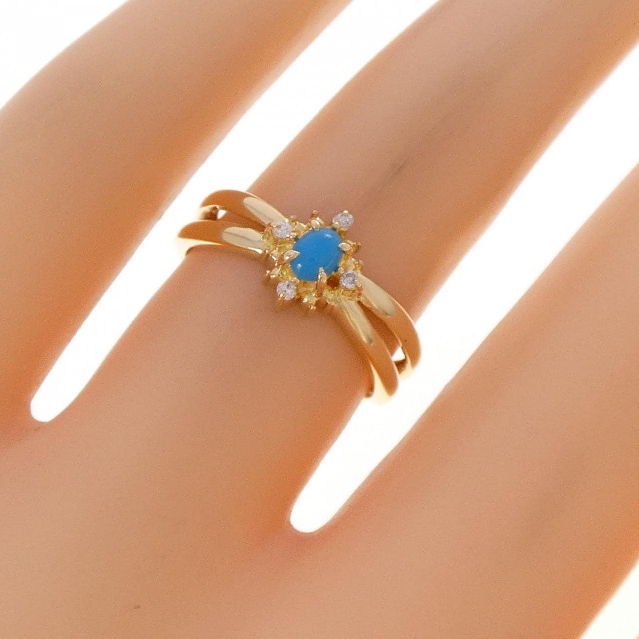 K18YG ターコイズ リング