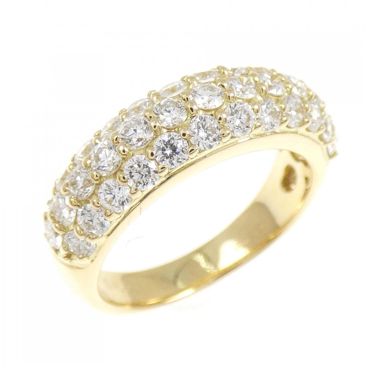 K18YG パヴェ ダイヤモンド リング 1.37CT