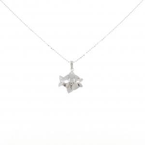 K18WG フィッシュ ダイヤモンド ネックレス 0.050CT