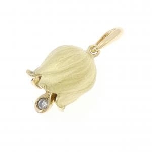 K18YG フラワー ダイヤモンド ペンダント 0.05CT