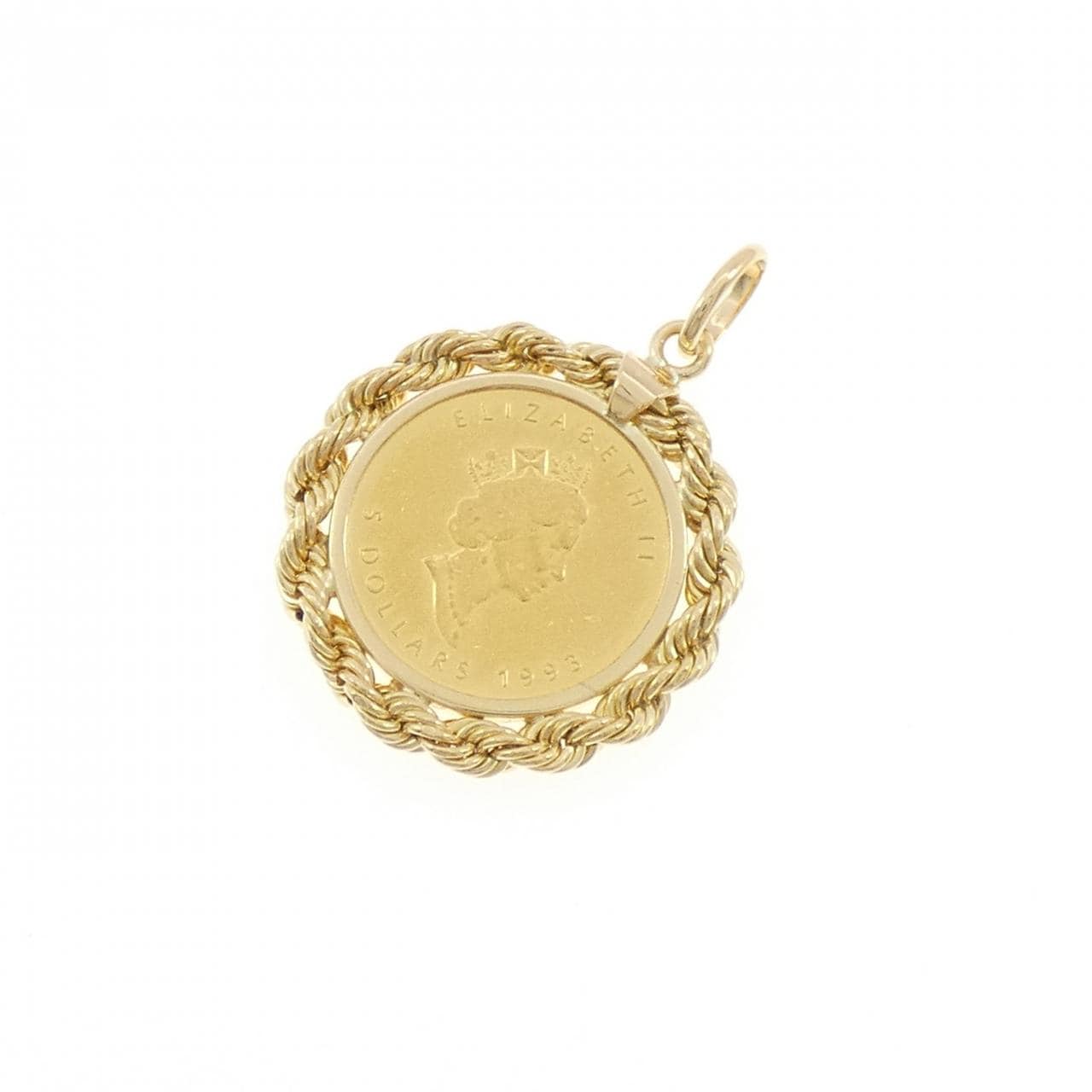 K18YG(枠) コイン ペンダント