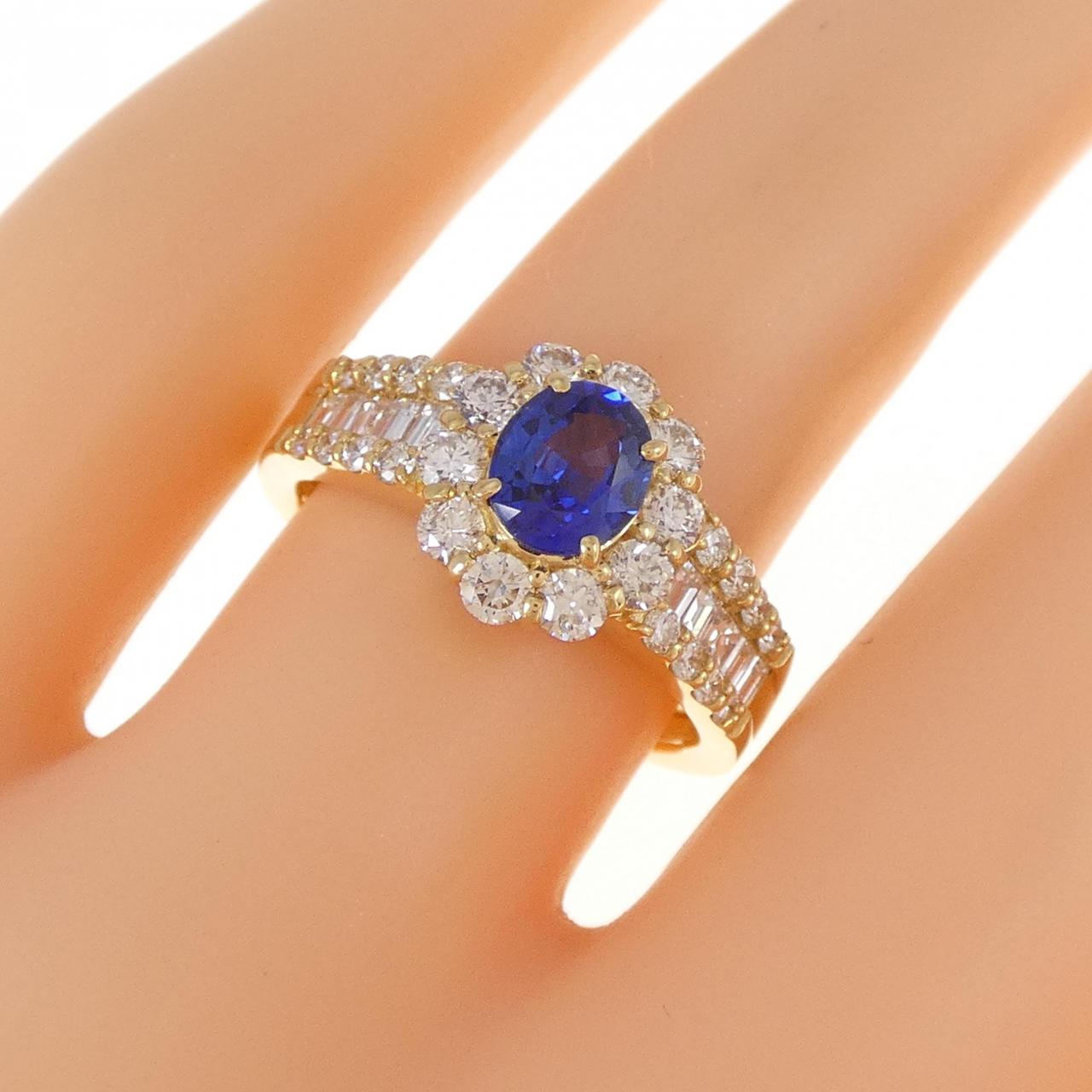 [BRAND NEW] K18YG Sapphire Ring 0.72CT