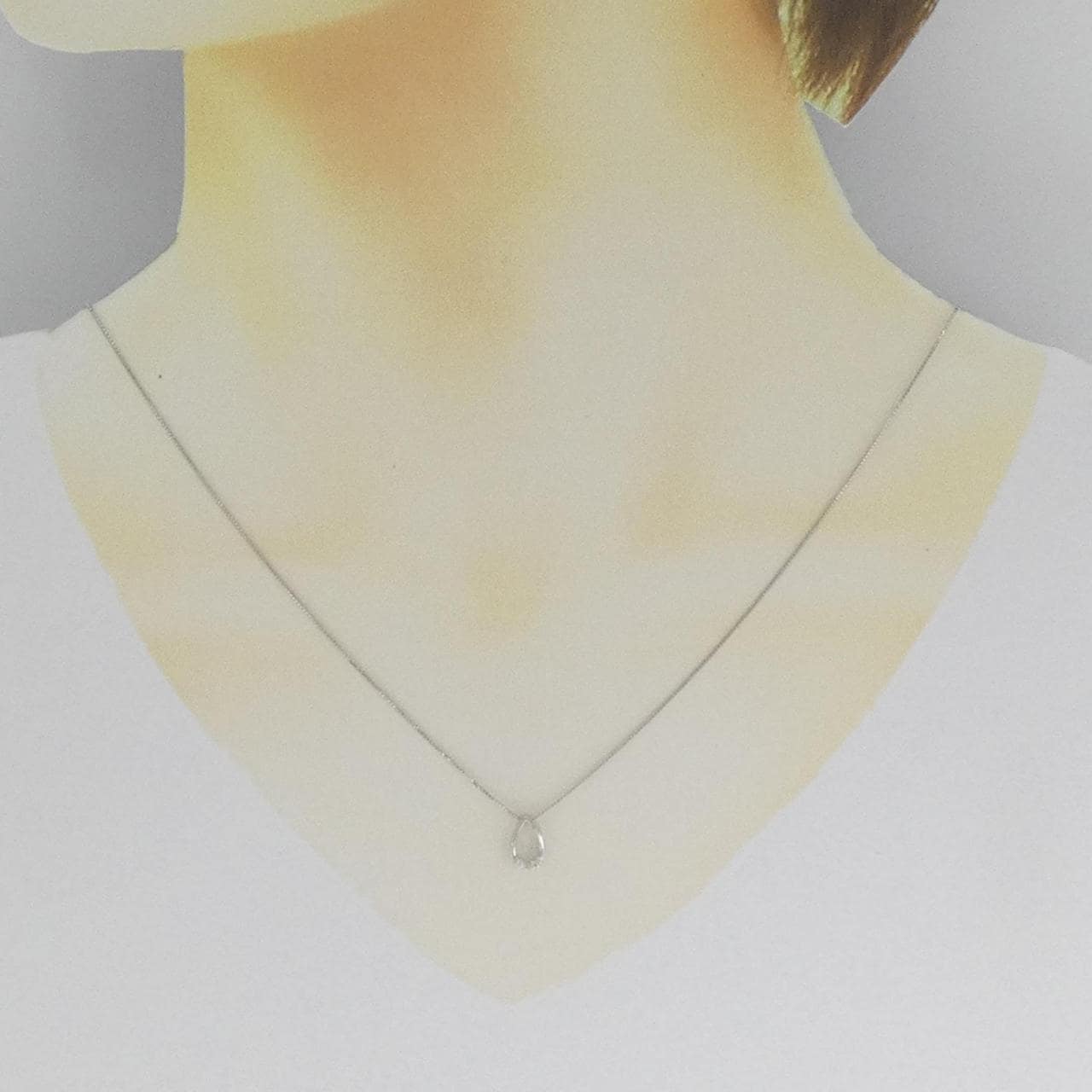 K18WG ダイヤモンド ネックレス 0.03CT